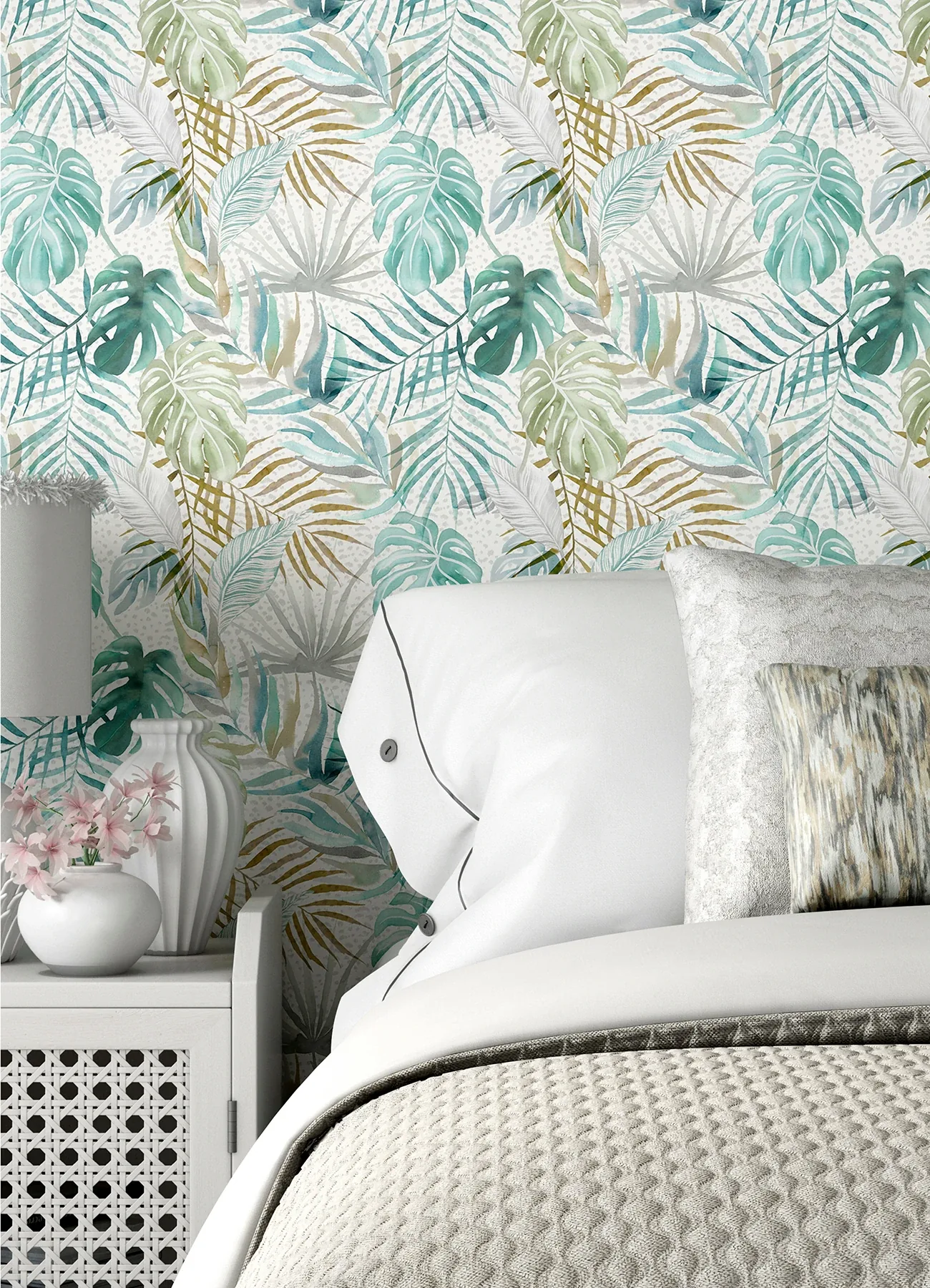 Brewster Home Fashions Lana Aqua Tropica Wallpaper - SKU WLD53132W