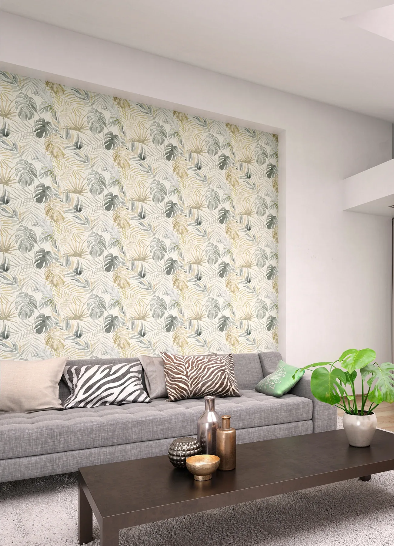 Brewster Home Fashions Lana Light Grey Tropica Wallpaper - SKU WLD53130W