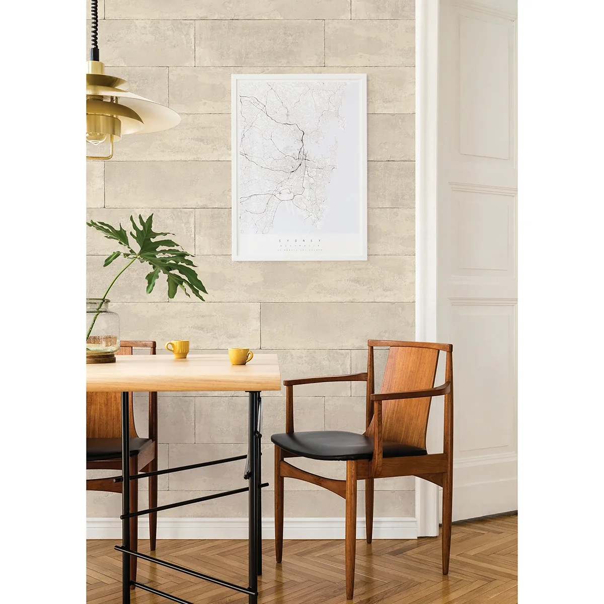 Brewster Home Fashions Lanier Neutral Stone Plank Wallpaper - SKU 4015-426014