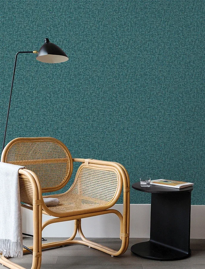 Brewster Home Fashions Larimore Blueberry Faux Fabric Wallpaper - SKU 4144-9116