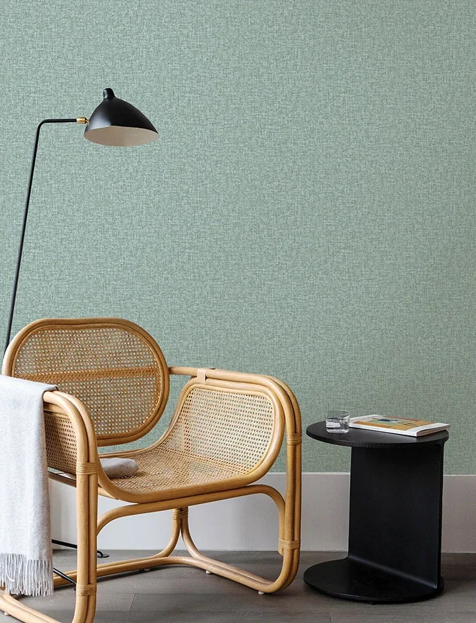 Brewster Home Fashions Larimore Light Blue Faux Fabric Wallpaper - SKU 4144-9115