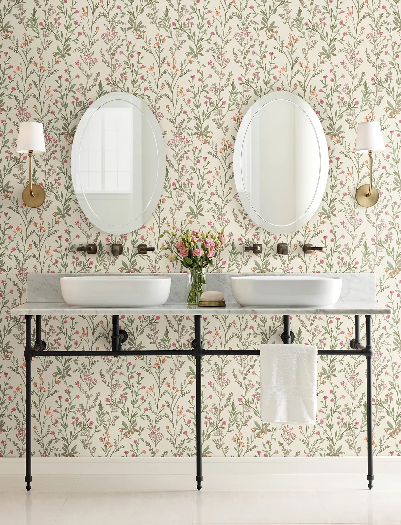 Brewster Home Fashions Laverne Green Wildflowers Wallpaper - SKU 4191-83019