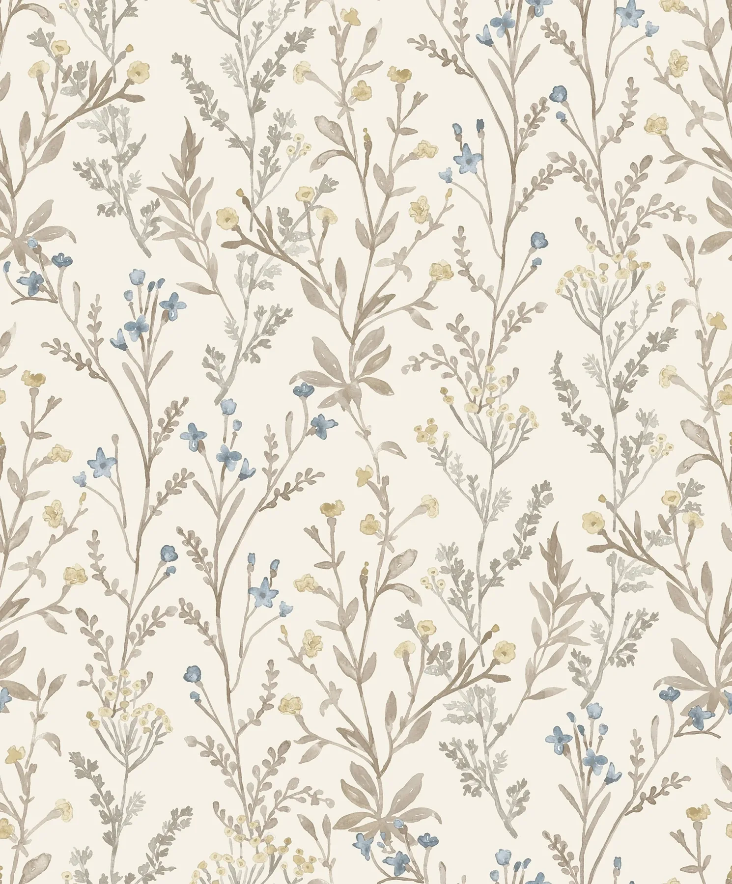 Brewster Home Fashions Laverne Neutral Wildflowers Wallpaper - SKU 4191-83017