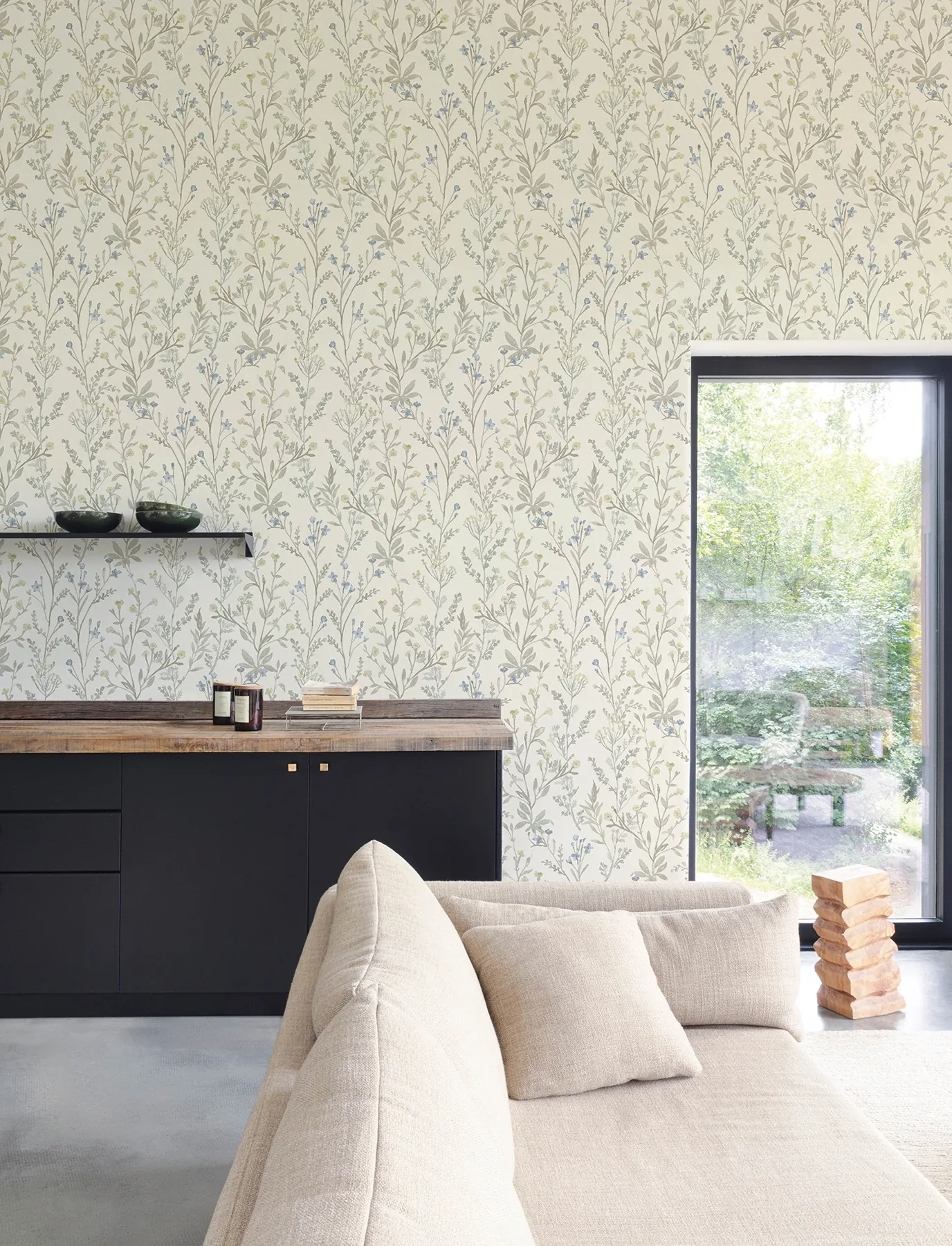 Brewster Home Fashions Laverne Neutral Wildflowers Wallpaper - SKU 4191-83017