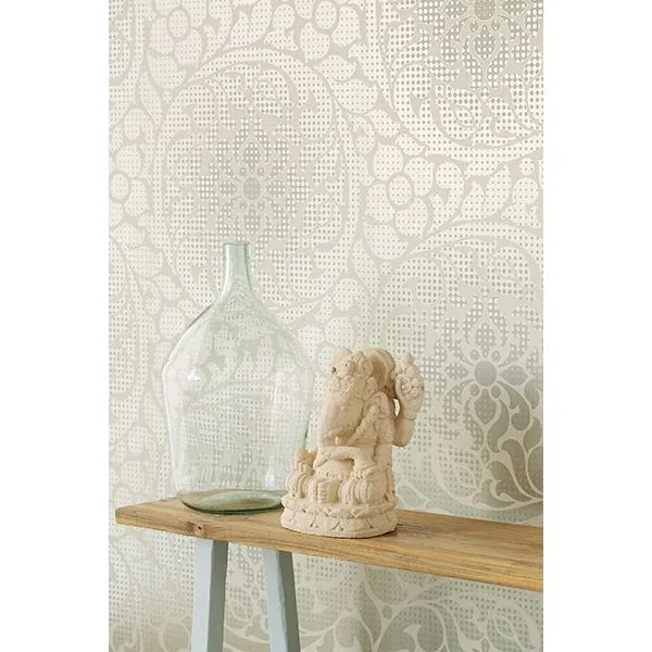 Brewster Home Fashions Leanne Gold Dot Medallion Wallpaper - SKU 352080