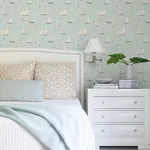 Brewster Home Fashions Leeward Aqua Sailboat Wallpaper - SKU 4071-71037