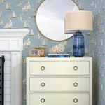 Brewster Home Fashions Leeward Light Blue Sailboat Wallpaper - SKU 4071-71034