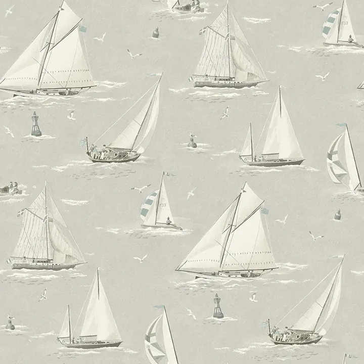 4071-71036 | Leeward Light Grey Sailboat Wallpaper