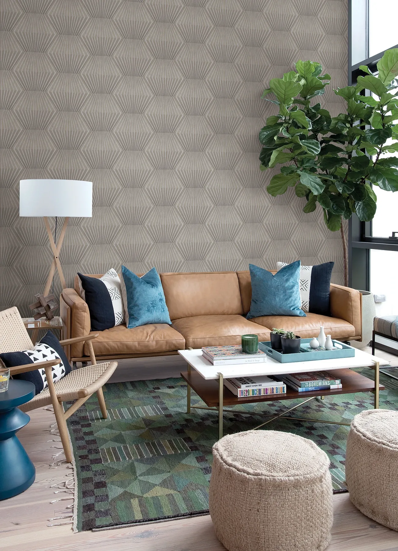 Brewster Home Fashions Lehnmann Taupe Geo Wallpaper - SKU 4082-382043