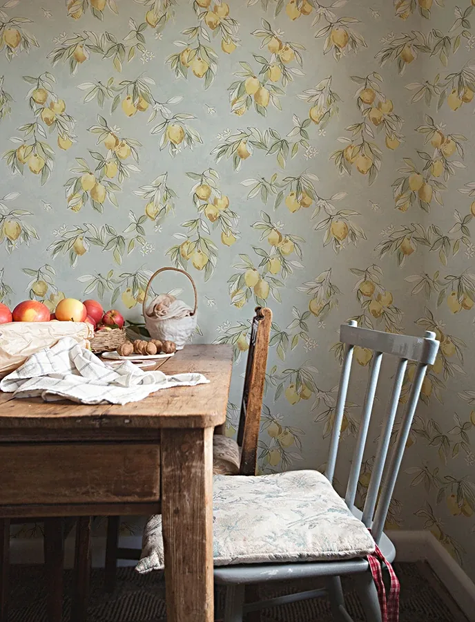 Brewster Home Fashions Lemonade Aqua Citrus Wallpaper - SKU 4134-72508
