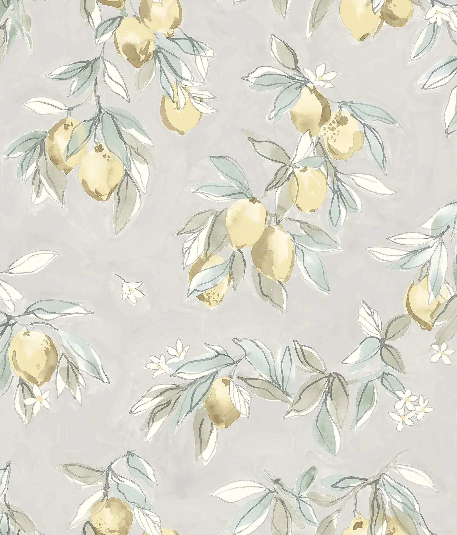 Brewster Home Fashions Lemonade Grey Citrus Wallpaper - SKU 4134-72507