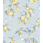Brewster Home Fashions Lemonade Light Blue Citrus Wallpaper | Wallpaper Twins Brewster Home Fashions Lemonade Light Blue Citrus Wallpaper - SKU 4134-72506