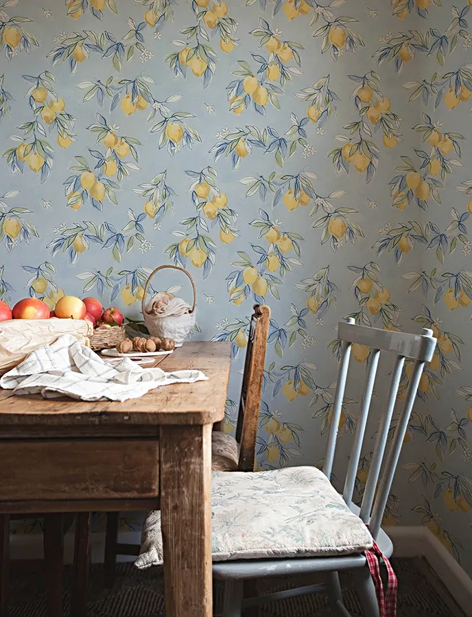Brewster Home Fashions Lemonade Light Blue Citrus Wallpaper - SKU 4134-72506
