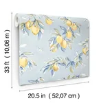 Brewster Home Fashions Lemonade Light Blue Citrus Wallpaper | Wallpaper Twins Brewster Home Fashions Lemonade Light Blue Citrus Wallpaper - SKU 4134-72506