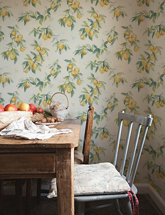 Brewster Home Fashions Lemonade Yellow Citrus Wallpaper - SKU 4134-72510
