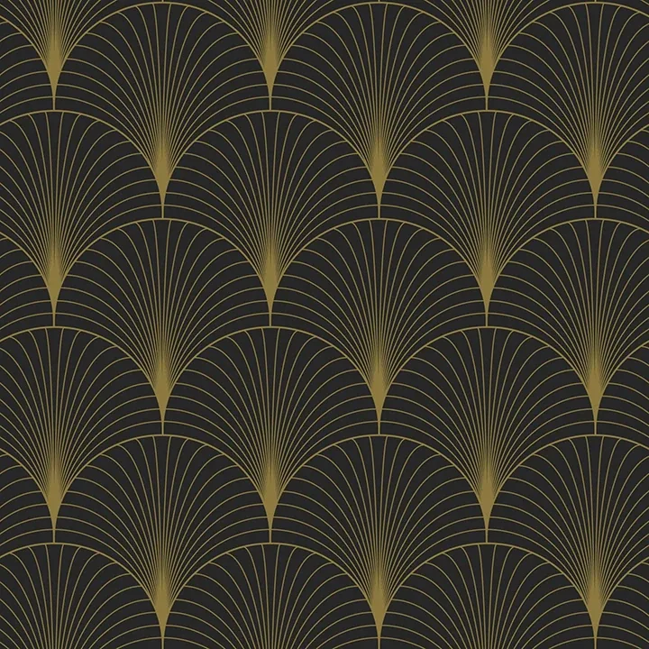 Brewster Home Fashions Lempicka Black Art Deco Motif Wallpaper - SKU DD139457