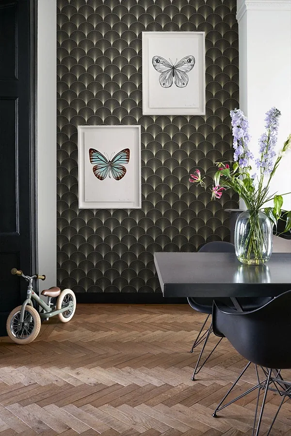 Brewster Home Fashions Lempicka Black Art Deco Motif Wallpaper | Wallpaper Twins Brewster Home Fashions Lempicka Black Art Deco Motif Wallpaper - SKU DD139457