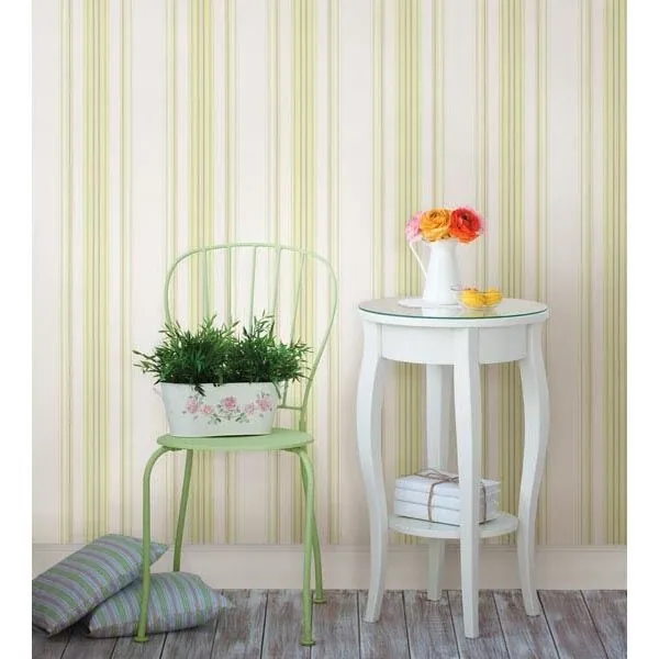 Brewster Home Fashions Lenna Yellow Jasmine Stripe Wallpaper - SKU 344-68766