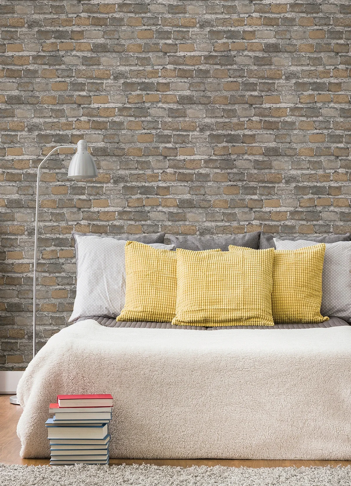 Brewster Home Fashions Lennox Neutral Brick Wallpaper - SKU 4041-428056