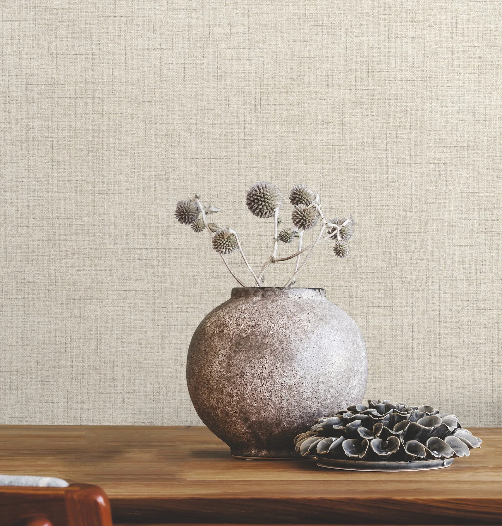 Brewster Home Fashions Leon Beige Faux Fabric Wallpaper | Wallpaper Twins Brewster Home Fashions Leon Beige Faux Fabric Wallpaper - SKU 4207-5419