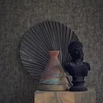 Brewster Home Fashions Leonardo Charcoal Flock Stripe Wallpaper | Wallpaper Twins Brewster Home Fashions Leonardo Charcoal Flock Stripe Wallpaper - SKU 307323