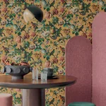 Brewster Home Fashions Leonardo Mauve Flock Stripe Wallpaper | Wallpaper Twins Brewster Home Fashions Leonardo Mauve Flock Stripe Wallpaper - SKU 307320