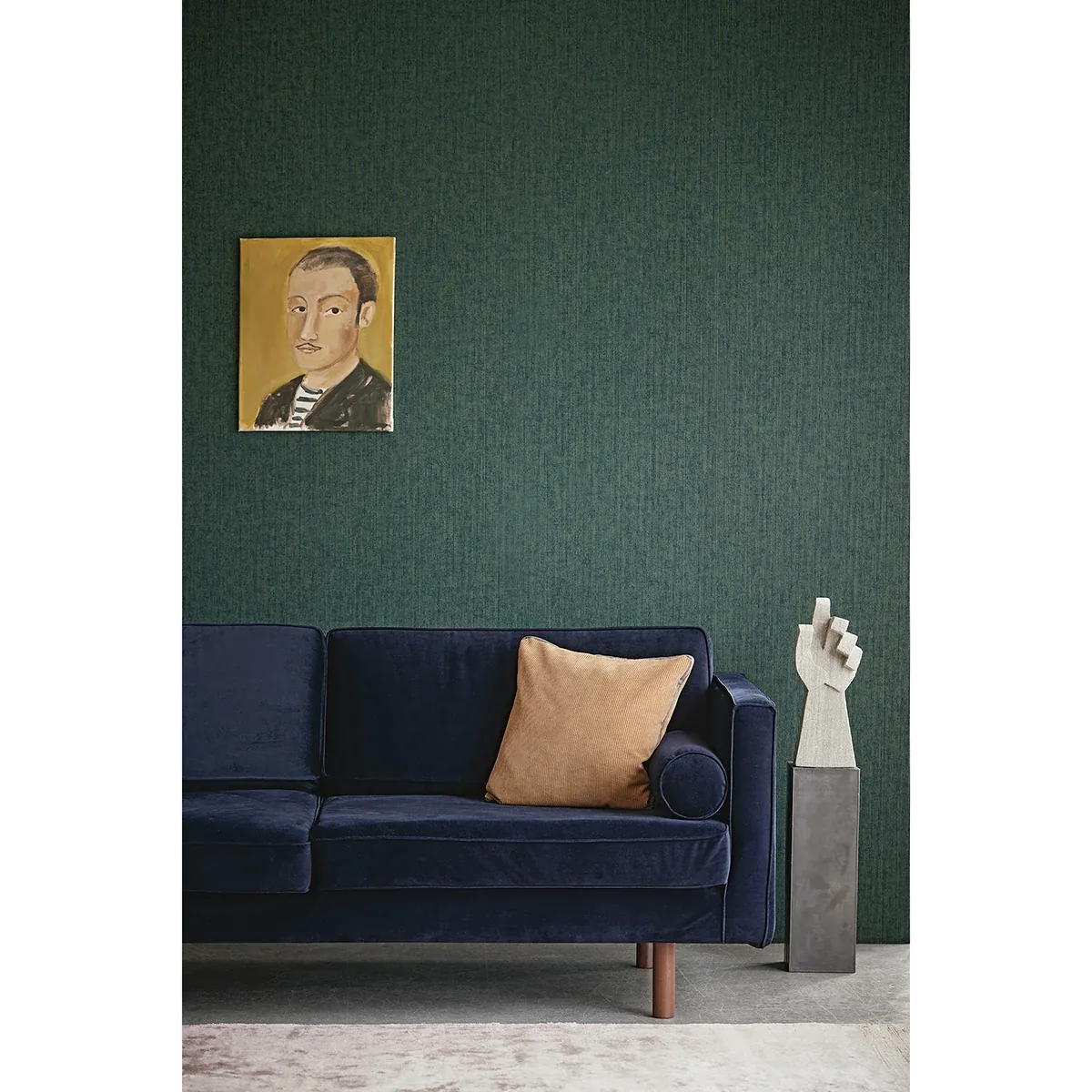 Brewster Home Fashions Leonardo Teal Flock Stripe Wallpaper | Wallpaper Twins Brewster Home Fashions Leonardo Teal Flock Stripe Wallpaper - SKU 307321