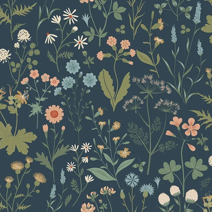 Brewster Home Fashions Letitia Indigo Summer Meadows Wallpaper - SKU DD139698