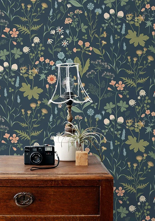 Brewster Home Fashions Letitia Indigo Summer Meadows Wallpaper - SKU DD139698