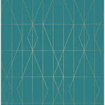 Brewster Home Fashions LeVeque Teal Deco Diamond Geo Wallpaper | Wallpaper Twins Brewster Home Fashions LeVeque Teal Deco Diamond Geo Wallpaper - SKU UW24786