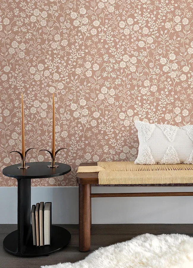 Brewster Home Fashions Liana Blush Trail Wallpaper - SKU 316043