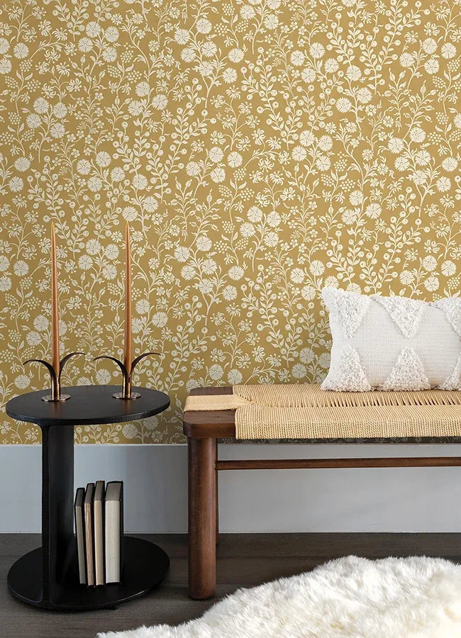 Brewster Home Fashions Liana Gold Trail Wallpaper - SKU 316042