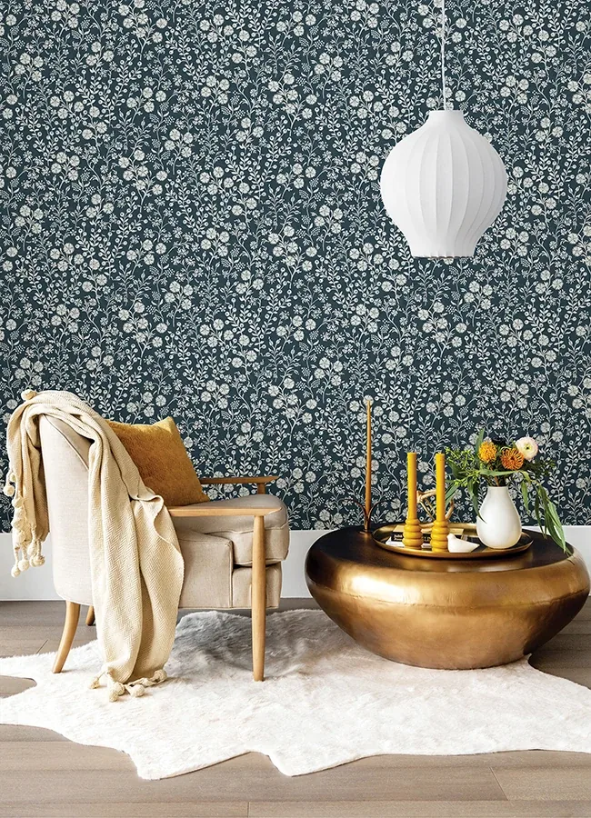 Brewster Home Fashions Liana Indigo Trail Wallpaper - SKU 316047