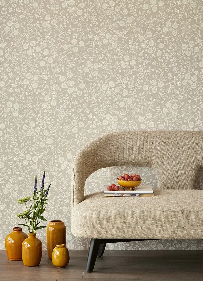 Brewster Home Fashions Liana Taupe Trail Wallpaper - SKU 316041