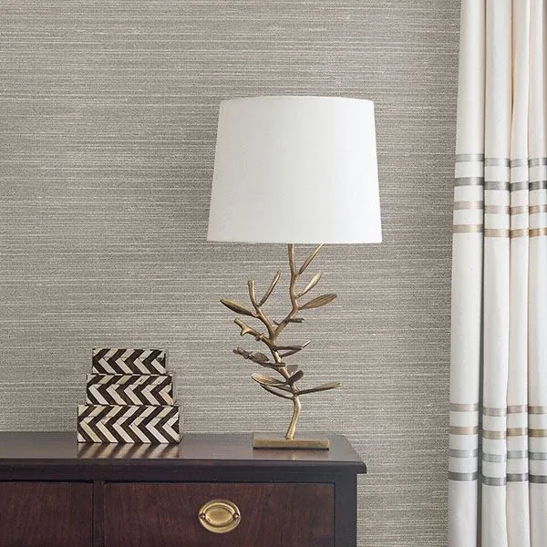 Brewster Home Fashions Liaohe Silver Grasscloth Wallpaper - SKU 2732-80032