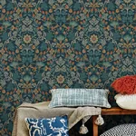Brewster Home Fashions Lila Blue Strawberry Floral Wallpaper - SKU 316001