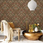 Brewster Home Fashions Lila Orange Strawberry Floral Wallpaper - SKU 316004