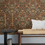 Brewster Home Fashions Lila Orange Strawberry Floral Wallpaper - SKU 316004