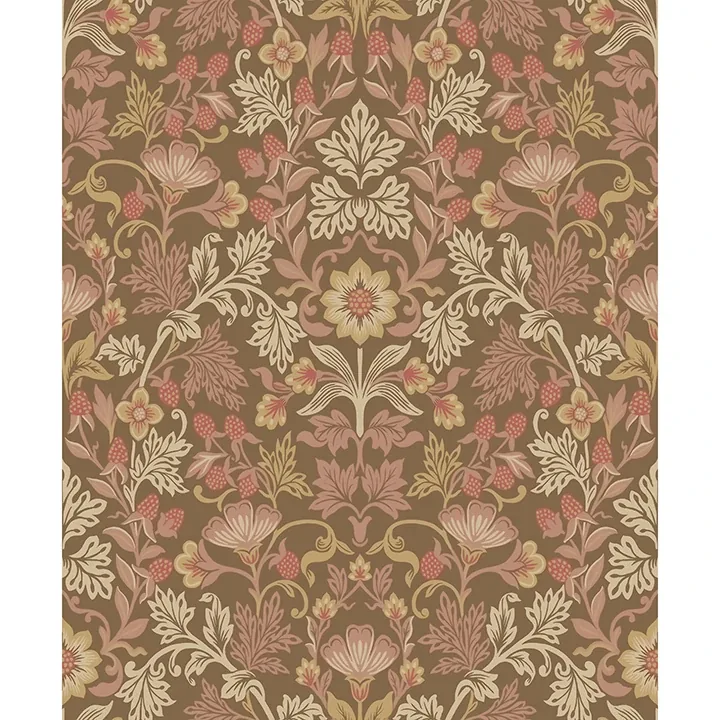 316005 | Lila Pink Strawberry Floral Wallpaper