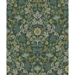 Brewster Home Fashions Lila Teal Strawberry Floral Wallpaper - SKU 316000