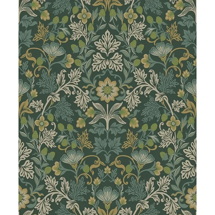 316000 | Lila Teal Strawberry Floral Wallpaper