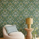 Brewster Home Fashions Lila Teal Strawberry Floral Wallpaper - SKU 316000