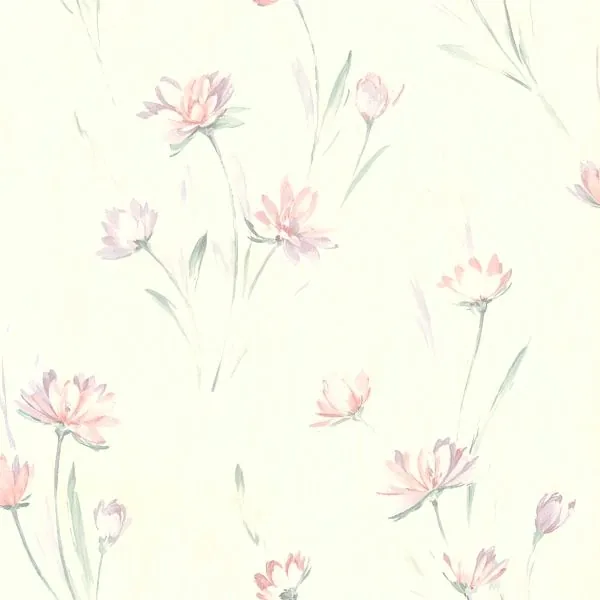 Brewster Home Fashions Lilly Pink Floral Texture Wallpaper - SKU 414-37400