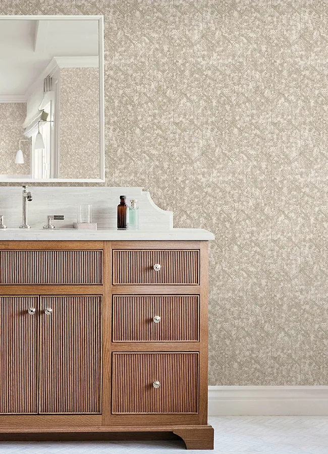 Brewster Home Fashions Limestone Beige Tile Wallpaper - SKU 4168-19902