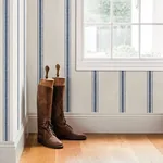 Brewster Home Fashions Linette Blue Fabric Stripe Wallpaper - SKU 3115-12462