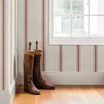 Brewster Home Fashions Linette Burnt Sienna Fabric Stripe Wallpaper - SKU 3115-12464