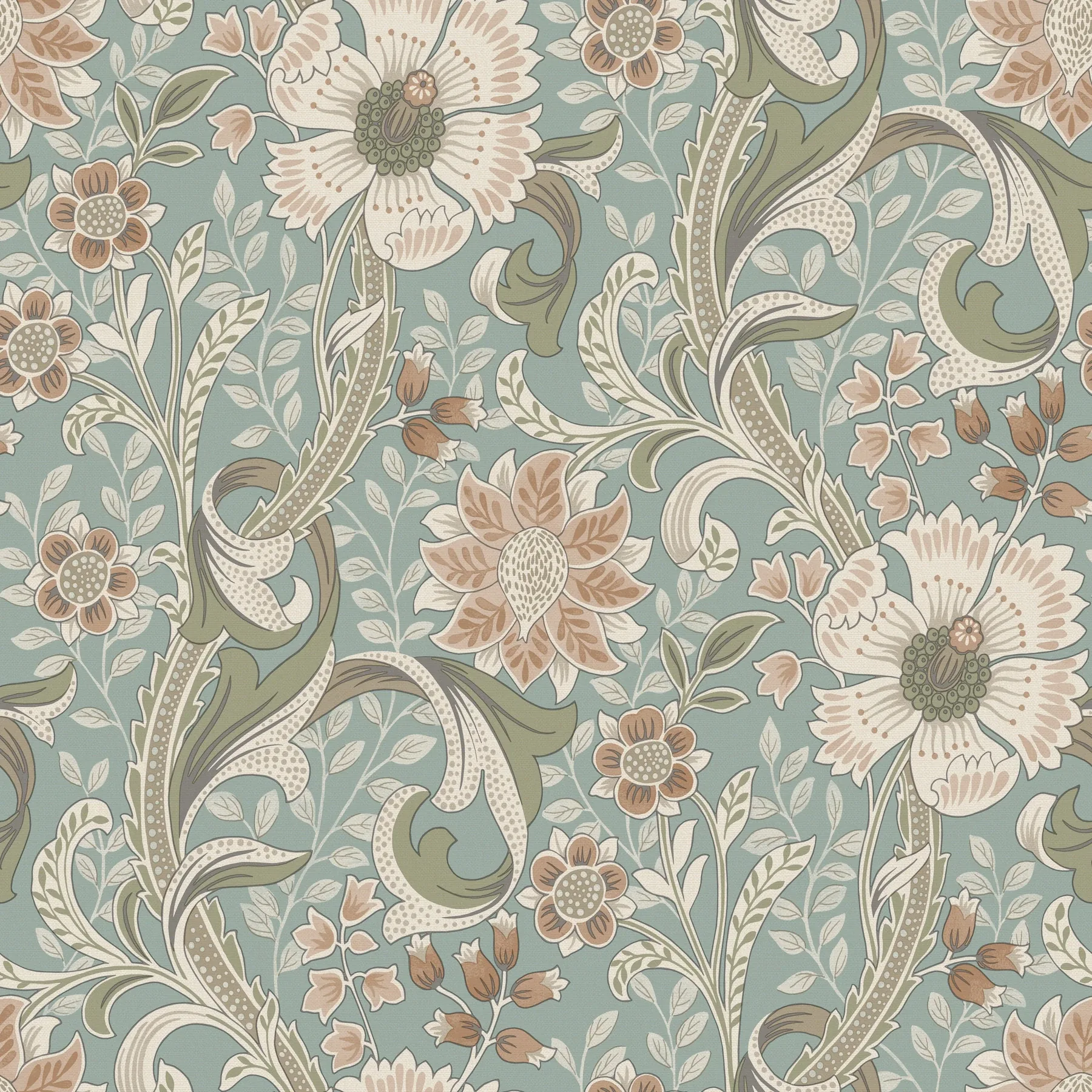 Brewster Home Fashions Liora Aqua Floral Trail Wallpaper - SKU 4191-83013