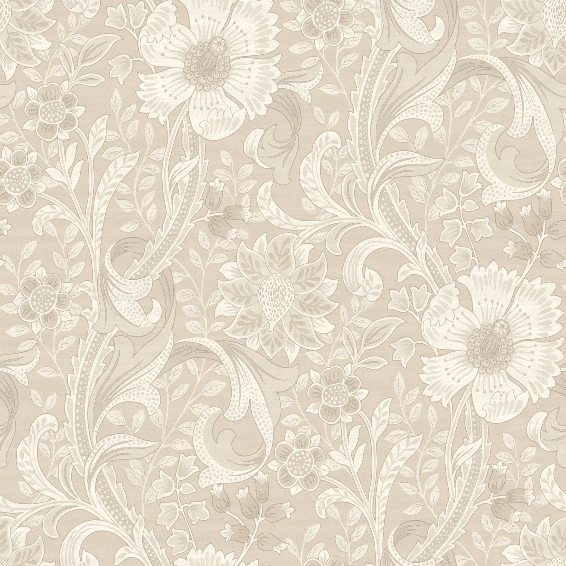 4191-83012 | Liora Beige Floral Trail Wallpaper