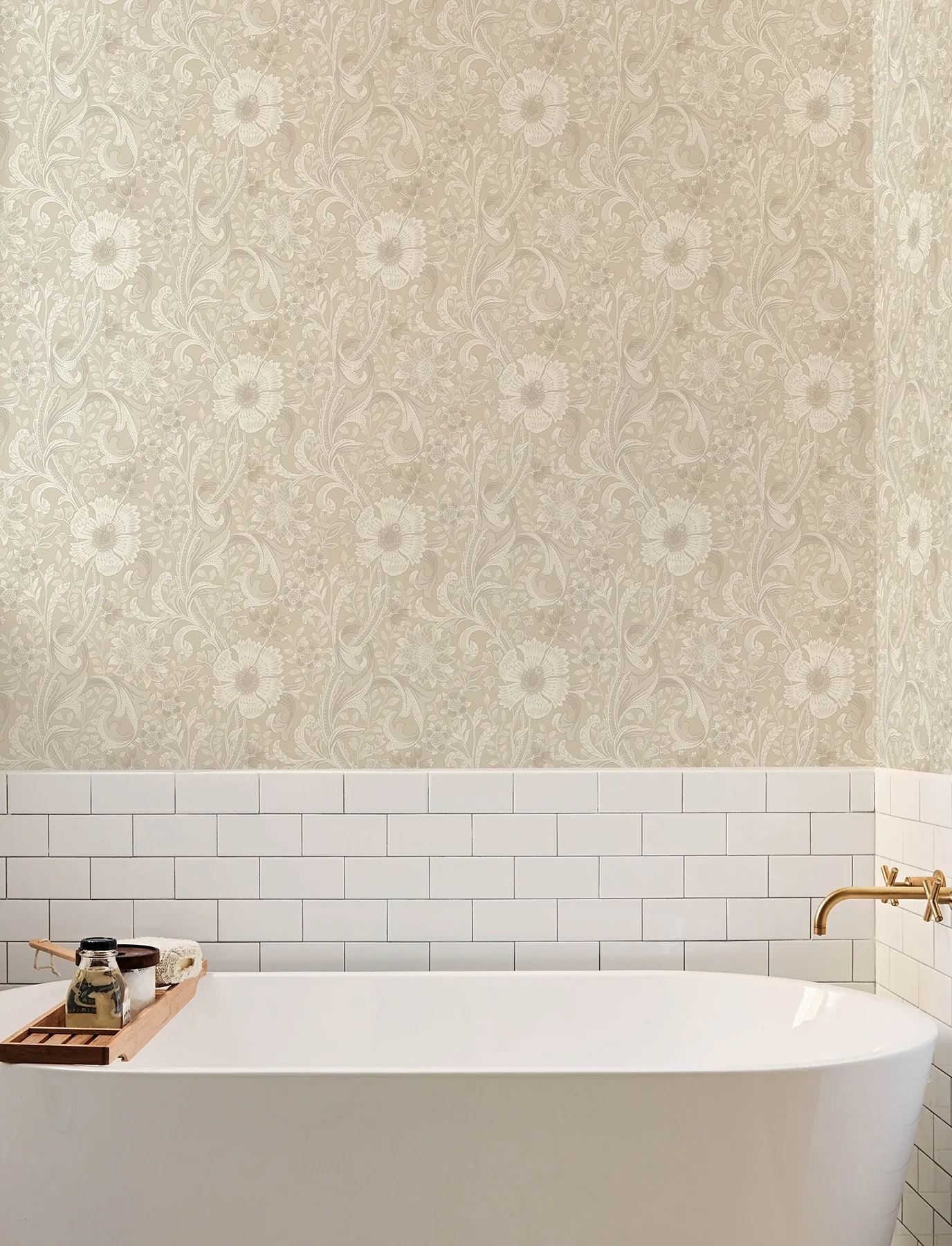 Brewster Home Fashions Liora Beige Floral Trail Wallpaper - SKU 4191-83012