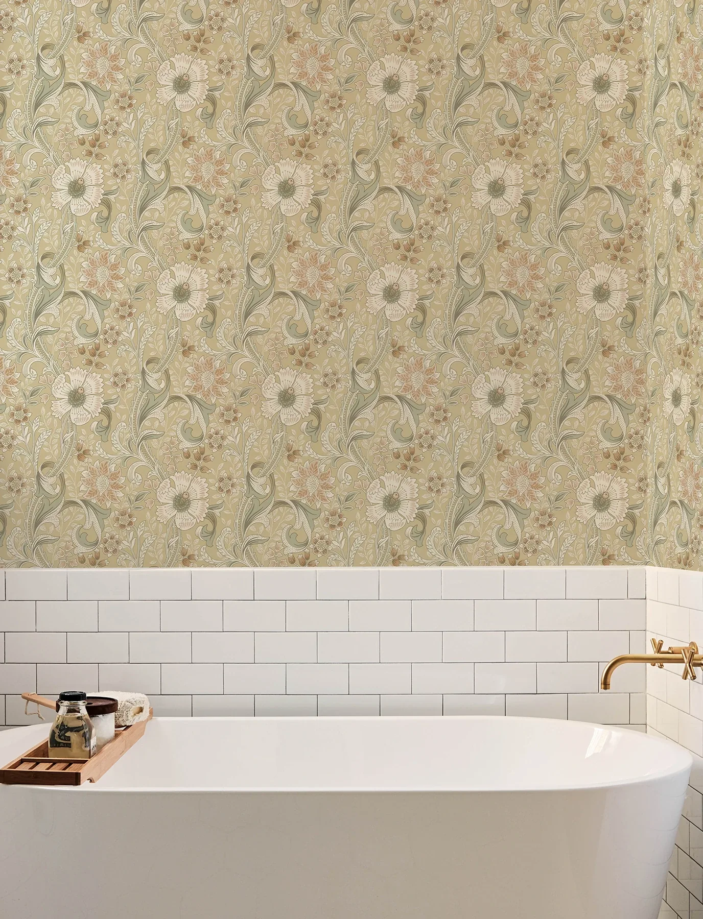 Brewster Home Fashions Liora Butter Floral Trail Wallpaper - SKU 4191-83016